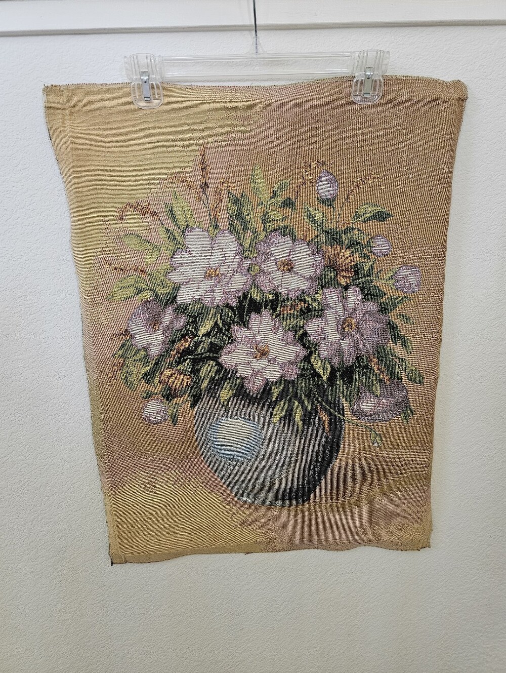 Vintage Russian Gobelen Floral Tapestry Wall Hanging